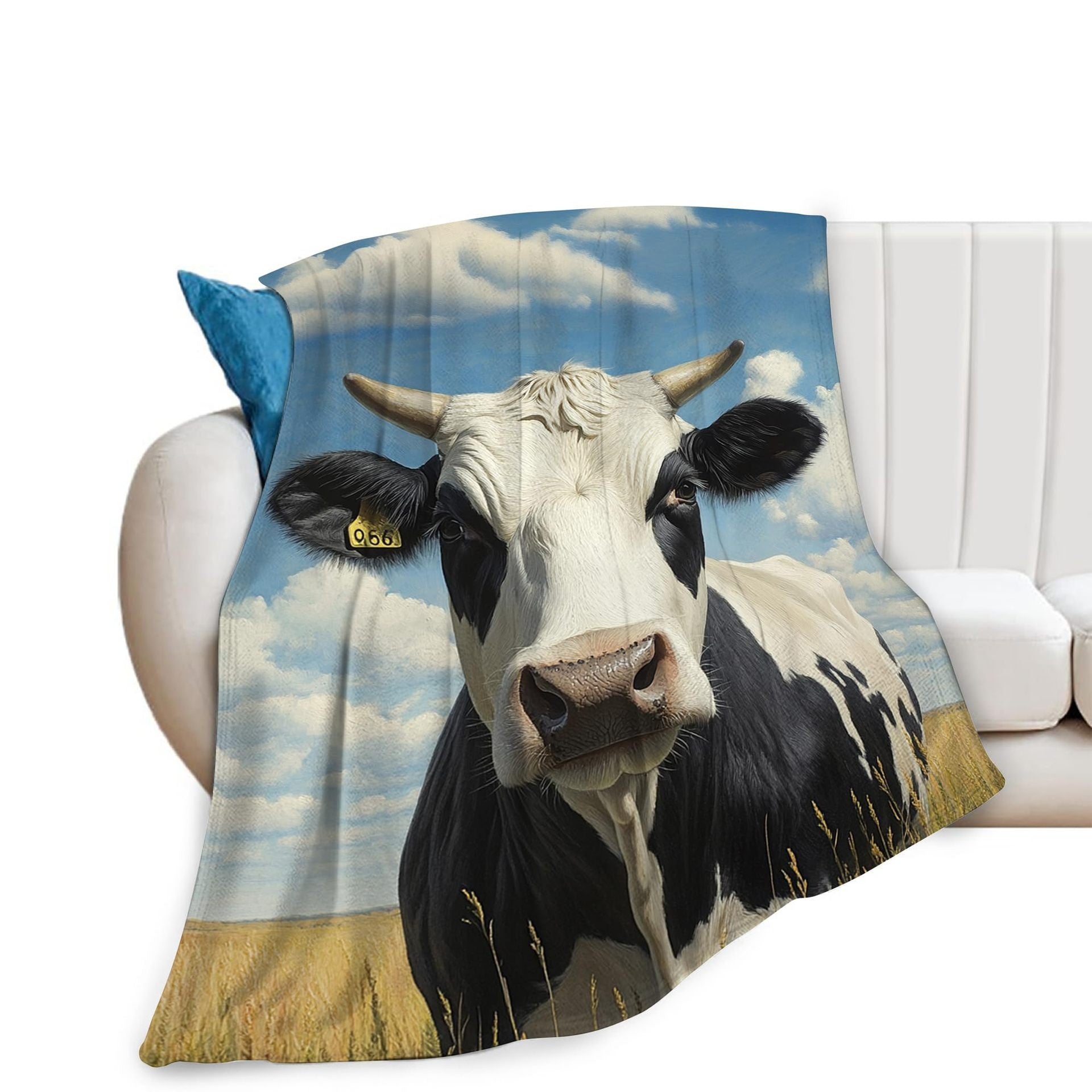 Cows Pattern Printed Flannel Digital Blanket