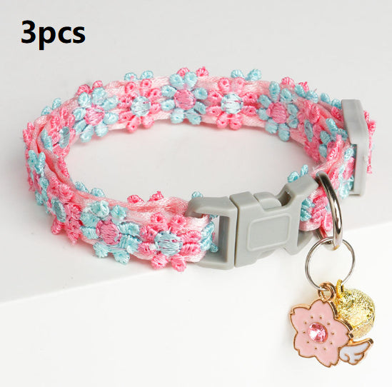 Lace Embroidery Trim Bell Pet Collar