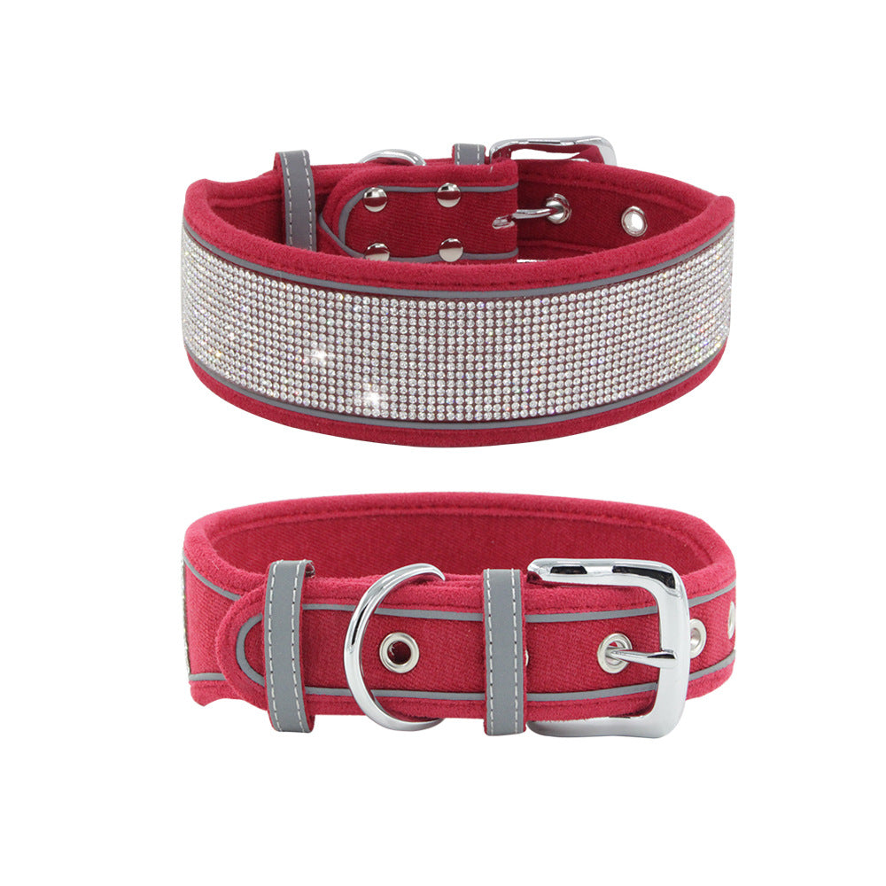 Suede Reflective Dog Collar Soft And Comfortable Dog Hand Holding Rope