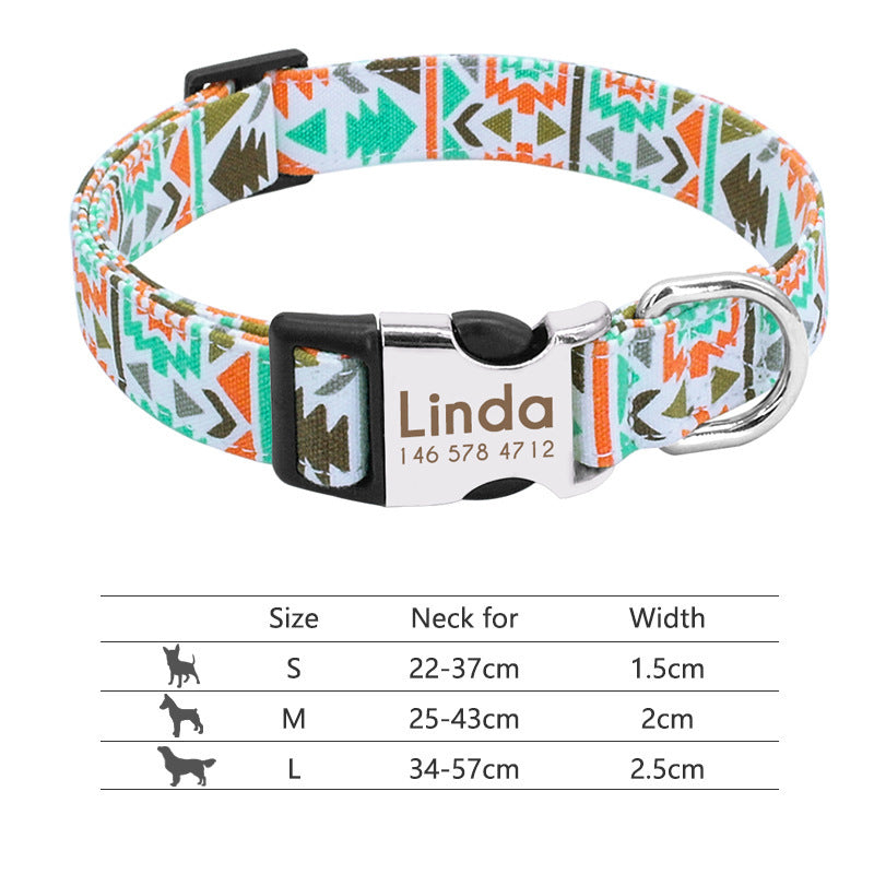 Nylon Pet Collar Personalized Customization