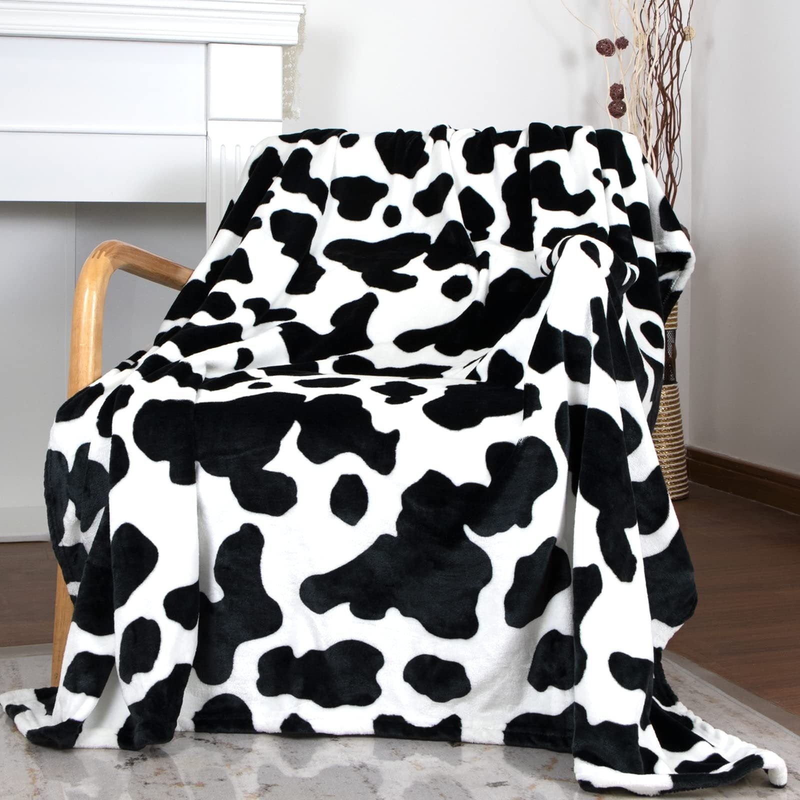 Cows Pattern Printed Flannel Digital Blanket