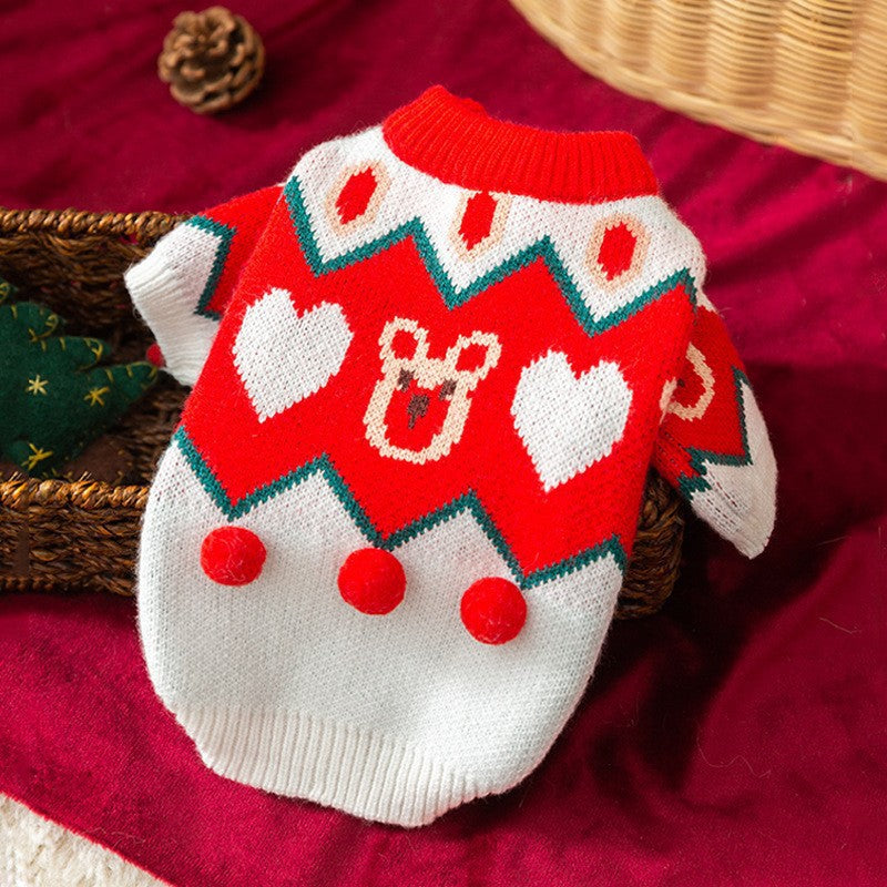 Puppy Dog Autumn And Winter Christmas Elk Pet Sweater