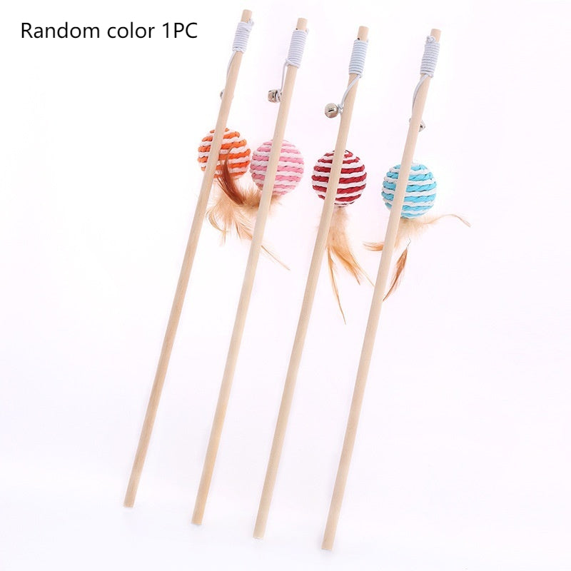 Solid Wood Wooden Pole Pet Cat Toy