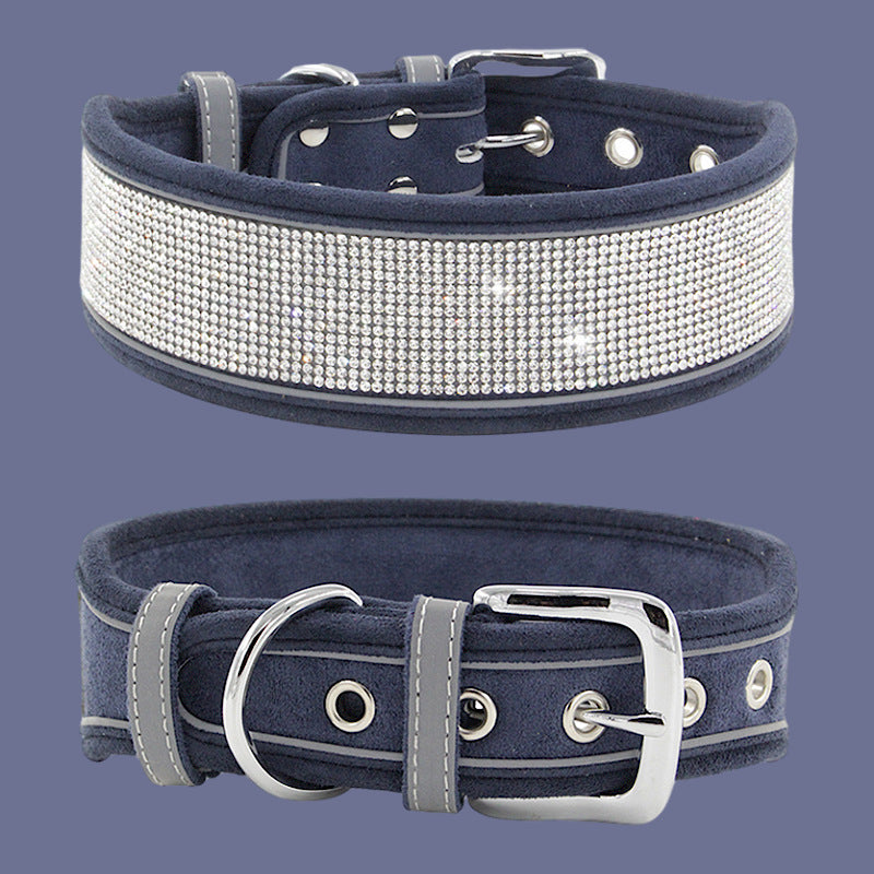 Suede Reflective Dog Collar Soft And Comfortable Dog Hand Holding Rope