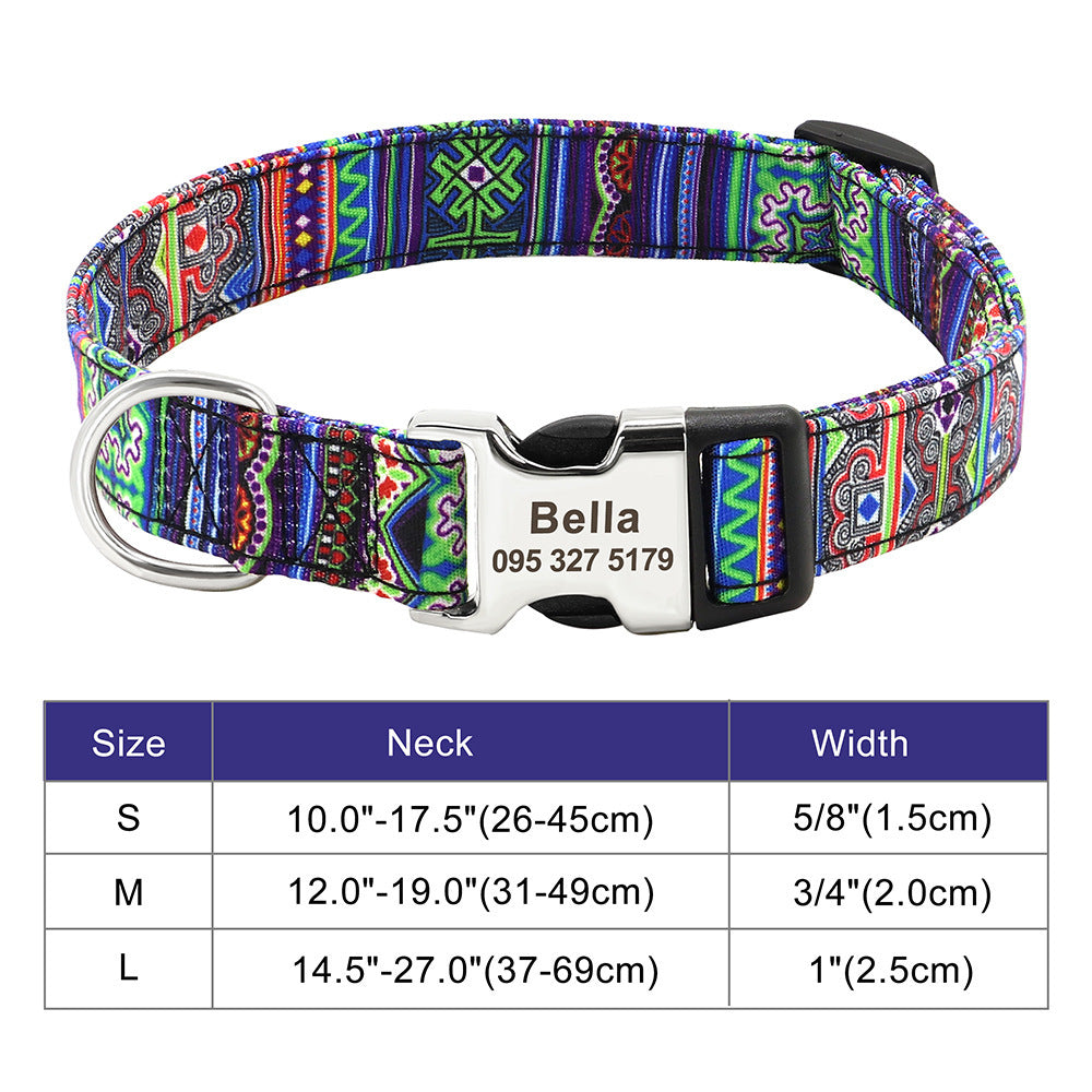 Nylon Pet Collar Personalized Customization