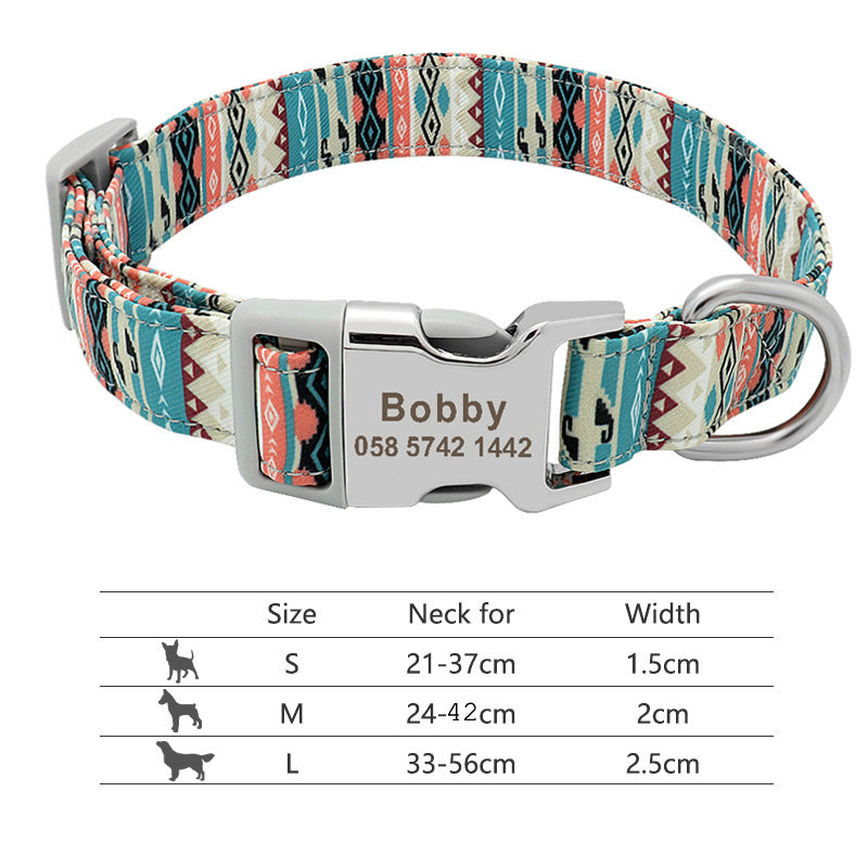 Nylon Pet Collar Personalized Customization