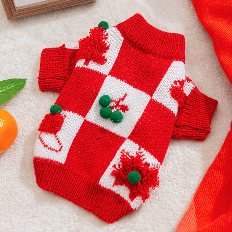Puppy Dog Autumn And Winter Christmas Elk Pet Sweater