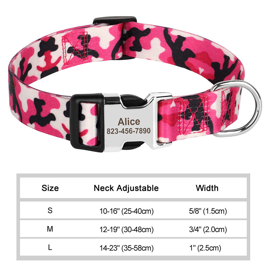 Nylon Pet Collar Personalized Customization
