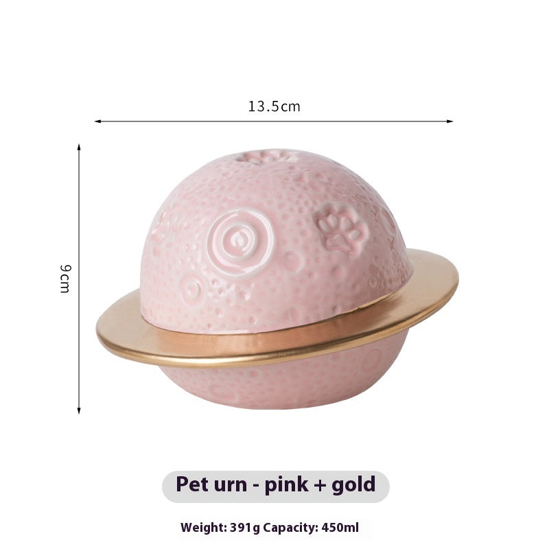 Planet Cinerary Casket Pet Light Luxury Cosmic Starry Sky Accompanied By Cat And Dog Death Memorial