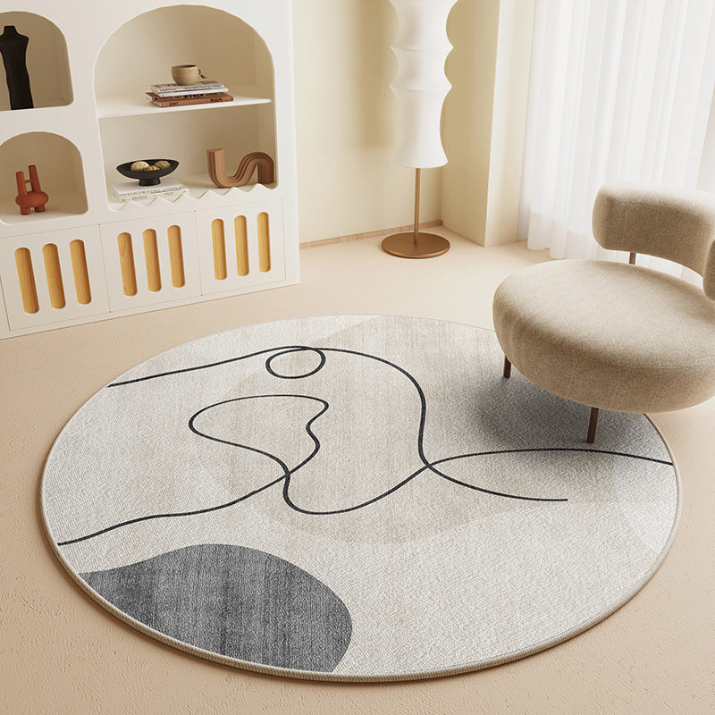 Simple Round Carpet Study Swivel Chair Absorbent Wear-resistant Skid Resistance Blanket
