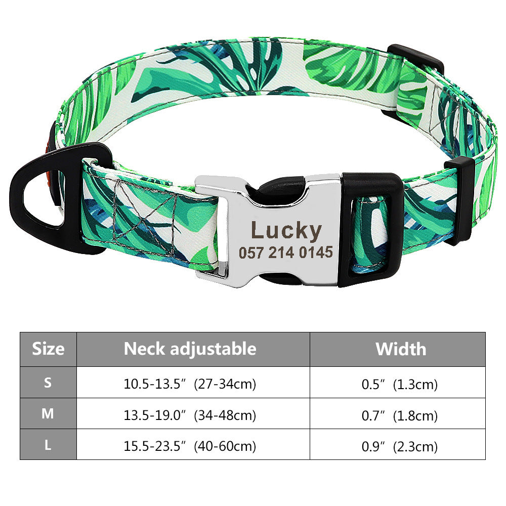 Nylon Pet Collar Personalized Customization