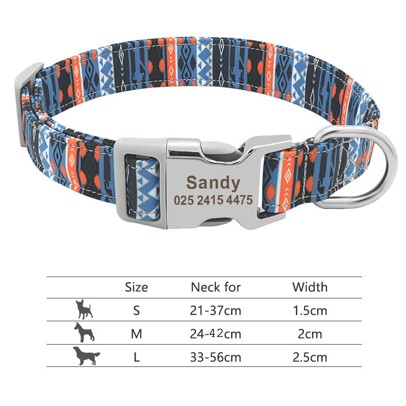 Nylon Pet Collar Personalized Customization