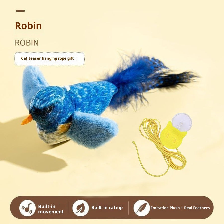 Vocal Simulation Squeaky Bird Cat Toy For Self-amusement