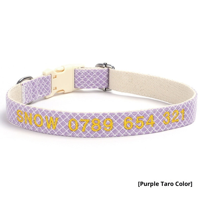 Embroidered Phone Number Anti Lost Pet Collar