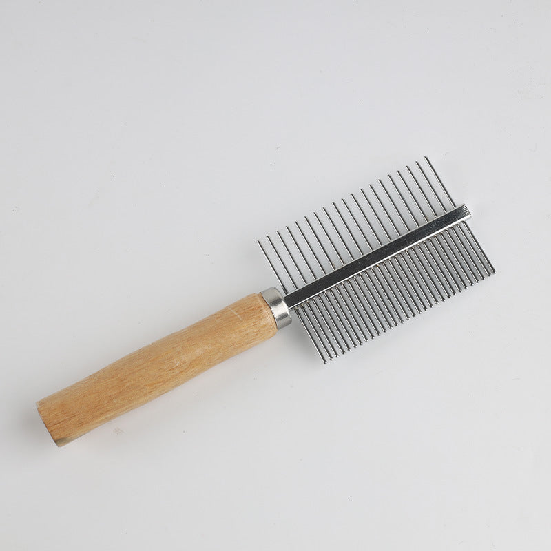 Pet Stainless-steel Needle Double-row Comb Dogs And Cats Cleaning And Beauty