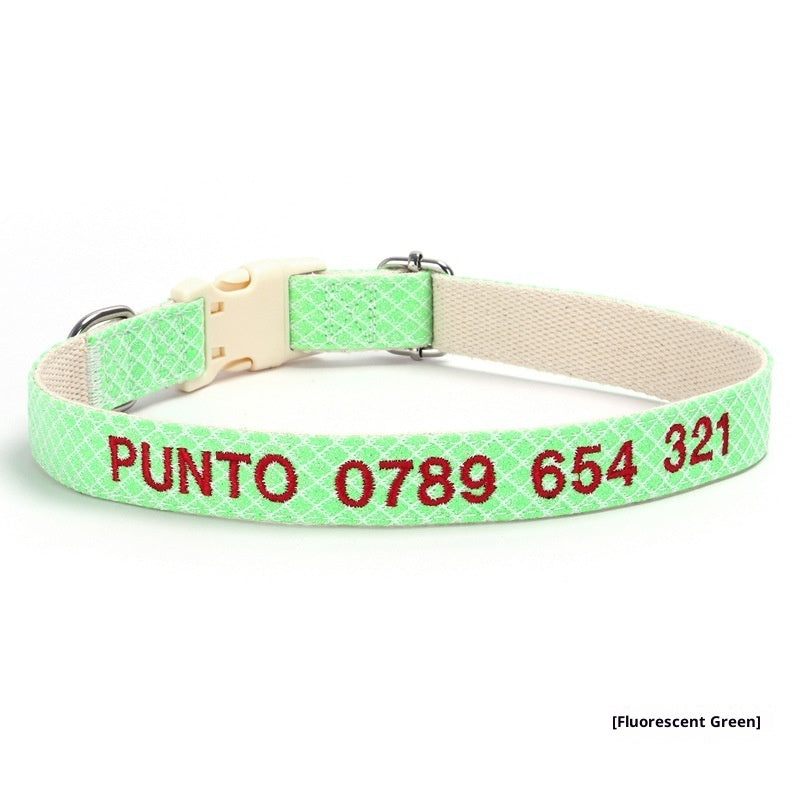 Embroidered Phone Number Anti Lost Pet Collar