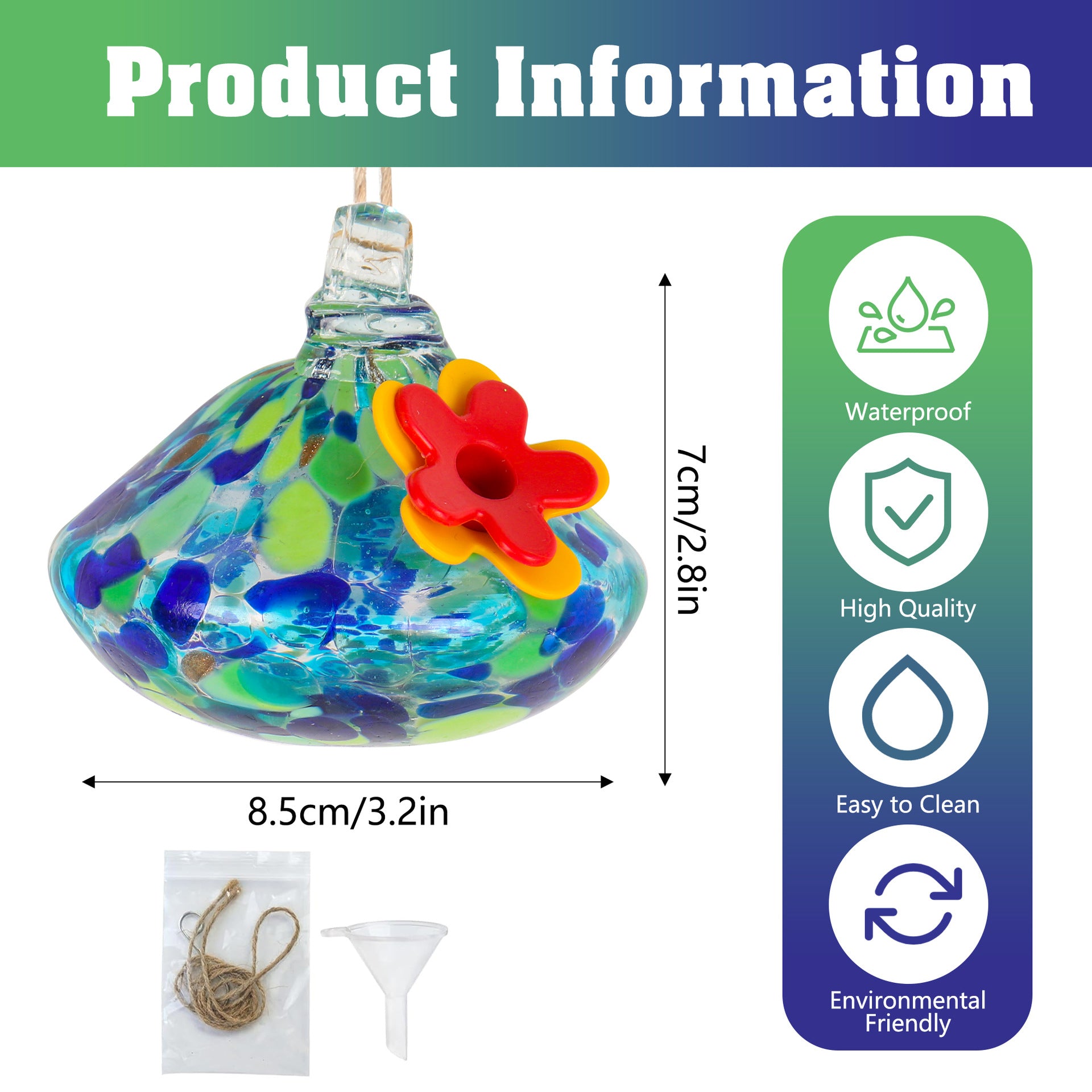 One Outdoor Courtyard With Glass Bird Feeder