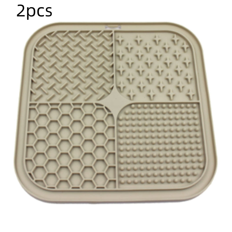 Pet Licking Pad Silicone Pet Food Suction Cup Anti-choke Slow Feeding Bowl Dog Licking Pad