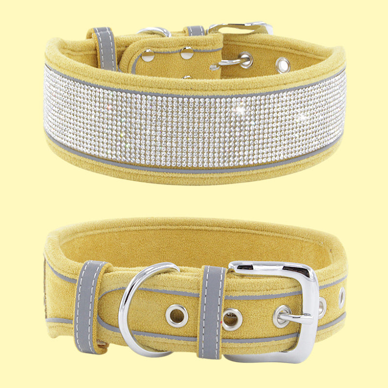 Suede Reflective Dog Collar Soft And Comfortable Dog Hand Holding Rope