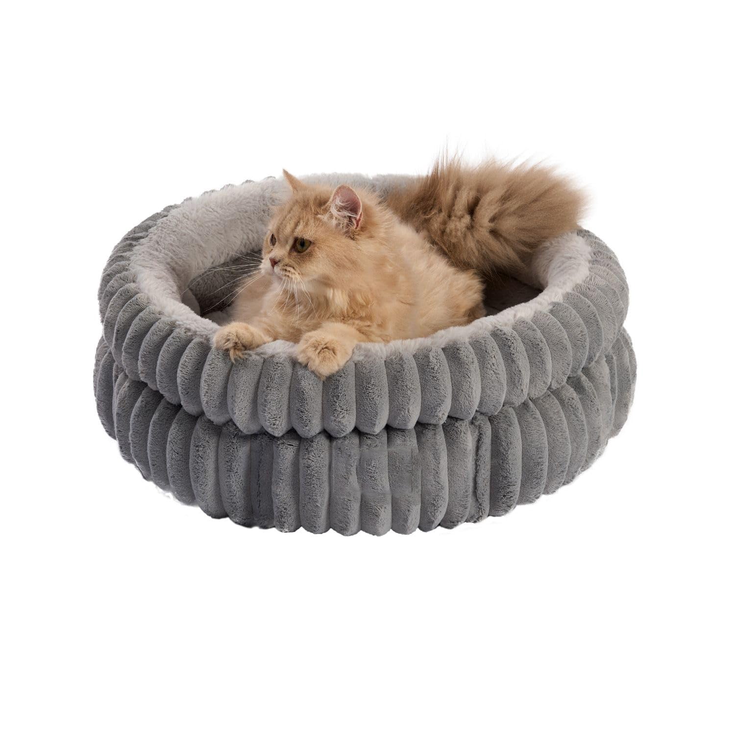 Cat Bed Kitten Bed Washable Cat Beds For Indoor Cats Super Soft Plush Faux Fur PetBed For Puppy And Kitten With Anti-Slip Bottom