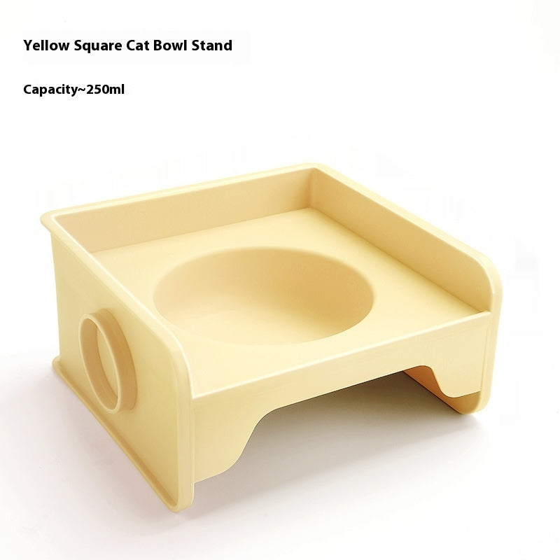 Ceramic Height Increasing Table Frame, Square Cat Bowl