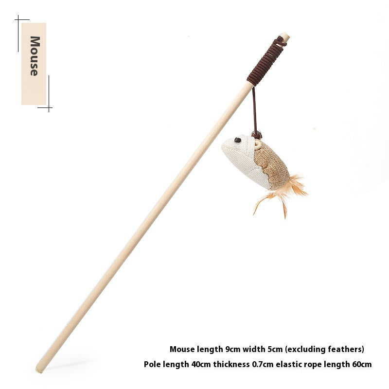 Solid Wood Wooden Pole Pet Cat Toy
