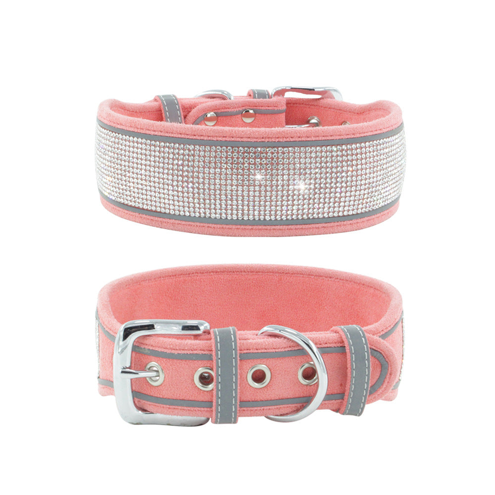 Suede Reflective Dog Collar Soft And Comfortable Dog Hand Holding Rope