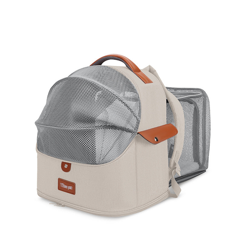 Portable Breathable Cat Backpack Large Capacity Expandable