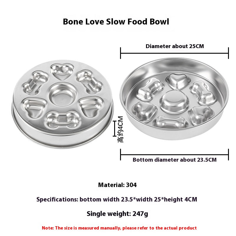 Non-slip Anti-choke 304 Stainless Steel Pet Slow Feeding Bowl