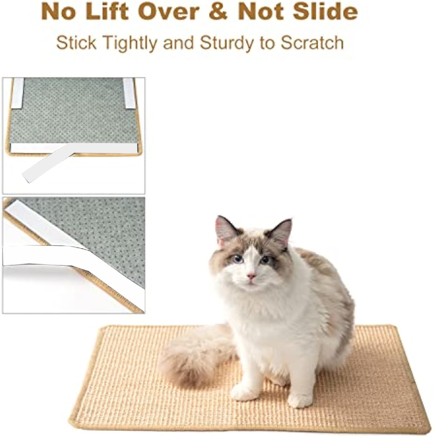 Cat Scratch Pad Cat Scratching Pad With Adhesive Hook Tape Scratching Pads For Indoor Cats Stick On Floor Couch As Cat Scratch Furniture Protector Cat Wall Scratcher