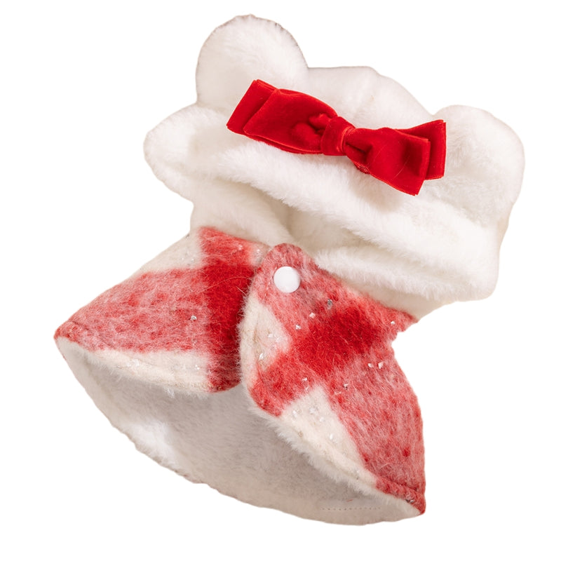Christmas Sweetheart Teddy Cotton Dress Puppy Winter Skirt Warm Two-legged Bichon Clothes Pet Supplies