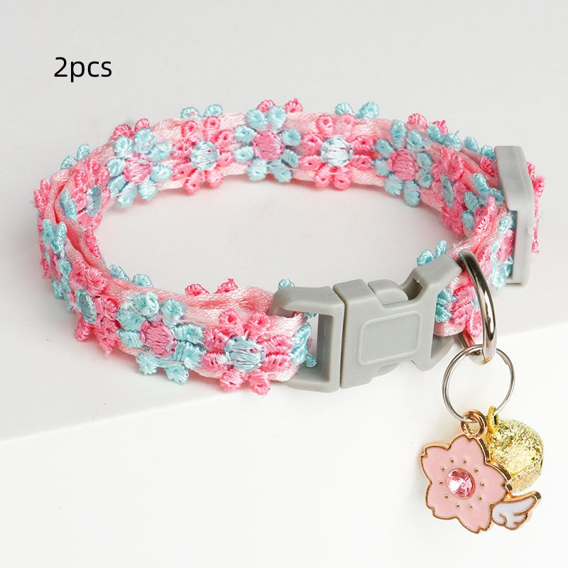 Lace Embroidery Trim Bell Pet Collar