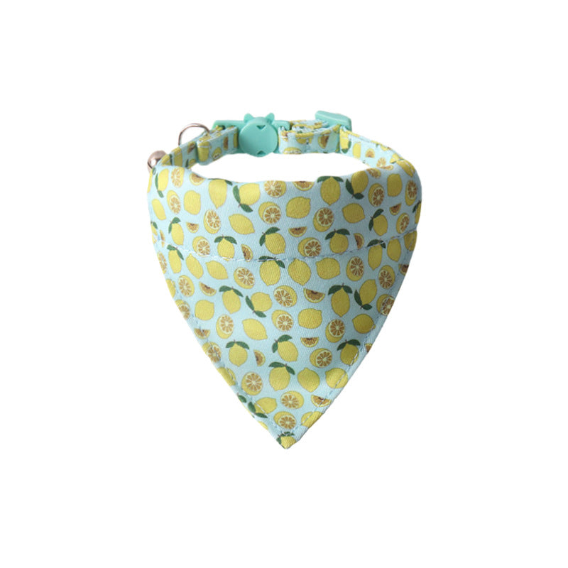 Pet Collar Colorful Fruit Series Bow Triangular Binder