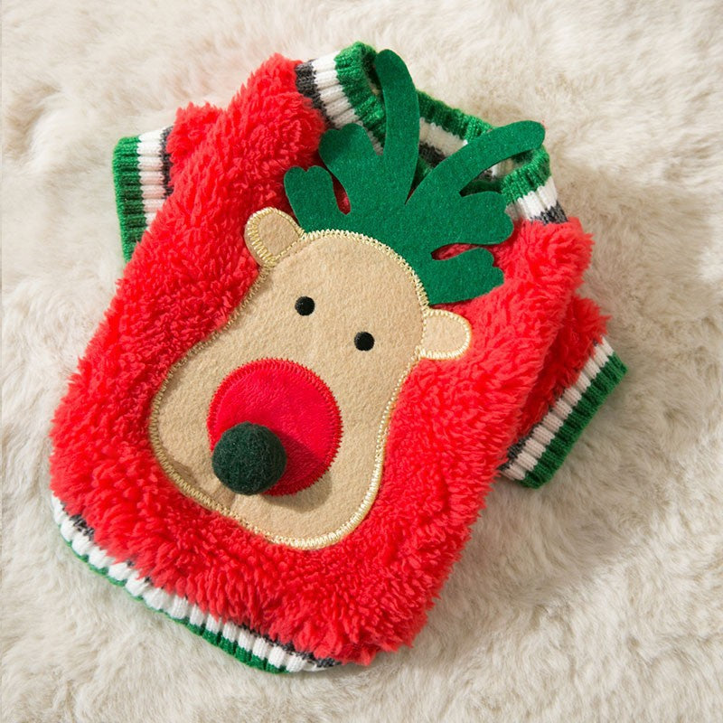 Puppy Dog Autumn And Winter Christmas Elk Pet Sweater