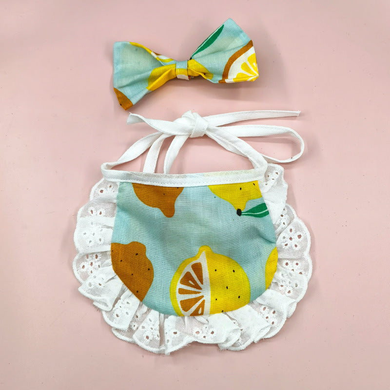 Cat Lace Suit Saliva Towel Princess Style Scarf Bib Decoration