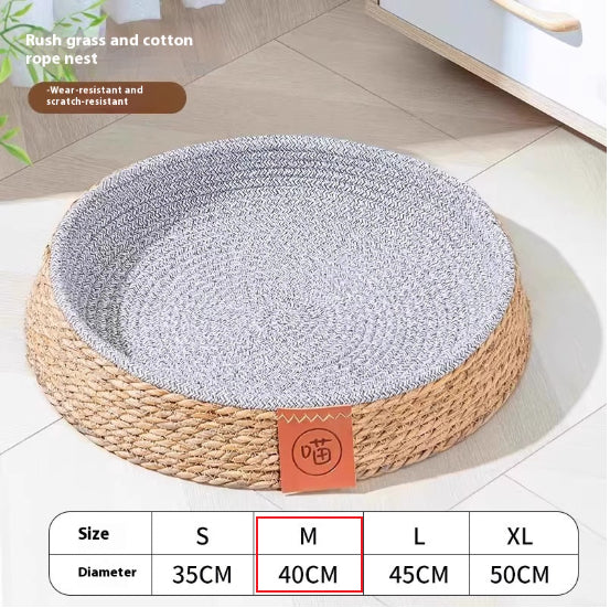 Breathable And Comfortable Rattan Pet Cat Nest