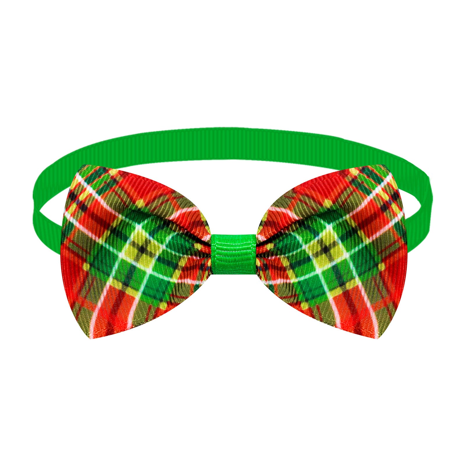 Christmas Plaid Striped Bow Tie Dog Cat One-word Bow Tie Multiple Colors