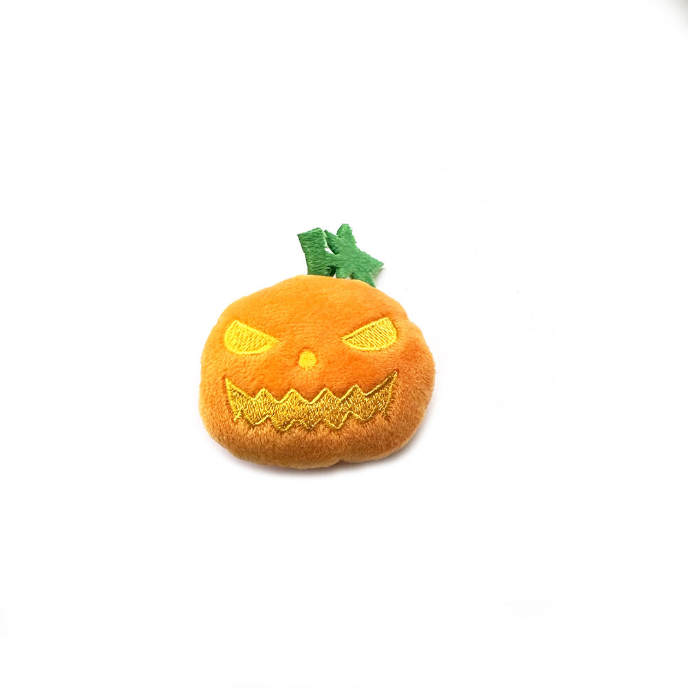 Pumpkin Ghost Face Shape Halloween Cat Toy Bite-resistant Molar Relieving Stuffy Pet