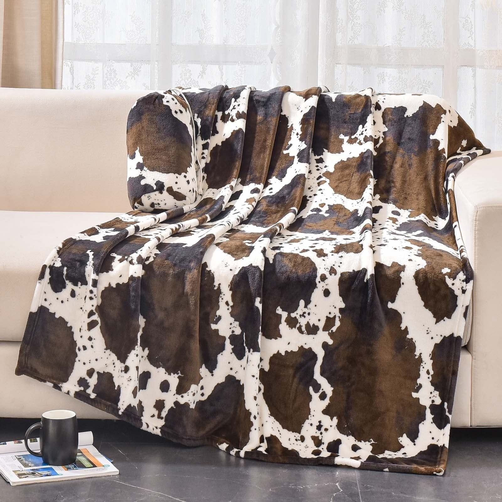 Cows Pattern Printed Flannel Digital Blanket