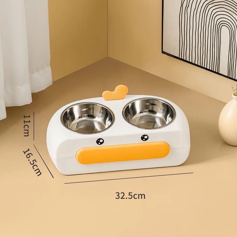 Leak-proof Food Grade Plastic Bowl Mouth Wet-proof Neck Protection Drinking Water Feeding Integrated Cat Bowl