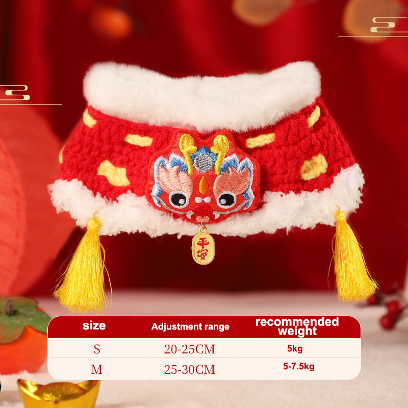 Cat Clothes New Year's Scarf Collar Autumn And Winter Kitten New Year's Festive Puppy Accessories Pet Scarf Dog Scarf