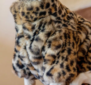 Fluffy Leopard Hairless Cat Clothes Short Plush Cat Fur