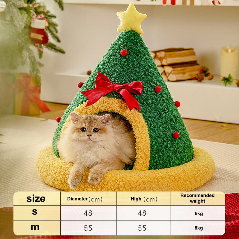 Christmas Sock Shaped Cat Nest, Cat Bed, Winter Warm Semi-Enclosed Cat Sleeping Bag, Or Christmas Small Dog Kennel