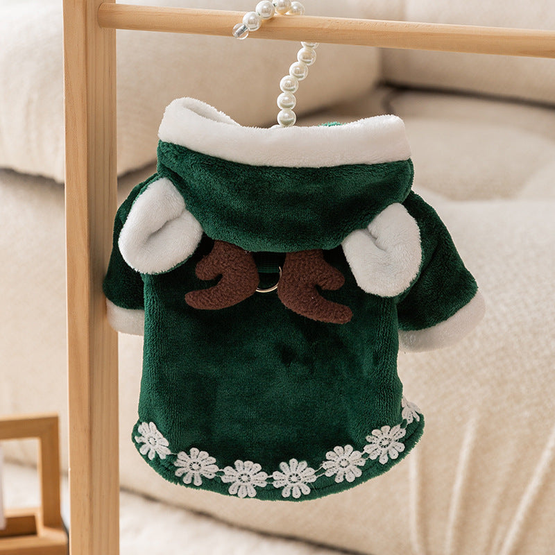 Puppy Dog Autumn And Winter Christmas Elk Pet Sweater