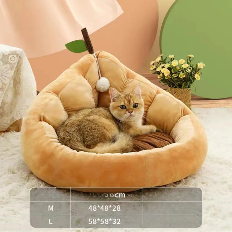 Cute Cat Kitten House Warm Soft Winter Cotton Pet Dog Cat Bed Kennel Cozy Nest For Small Medium Cat Dogs
