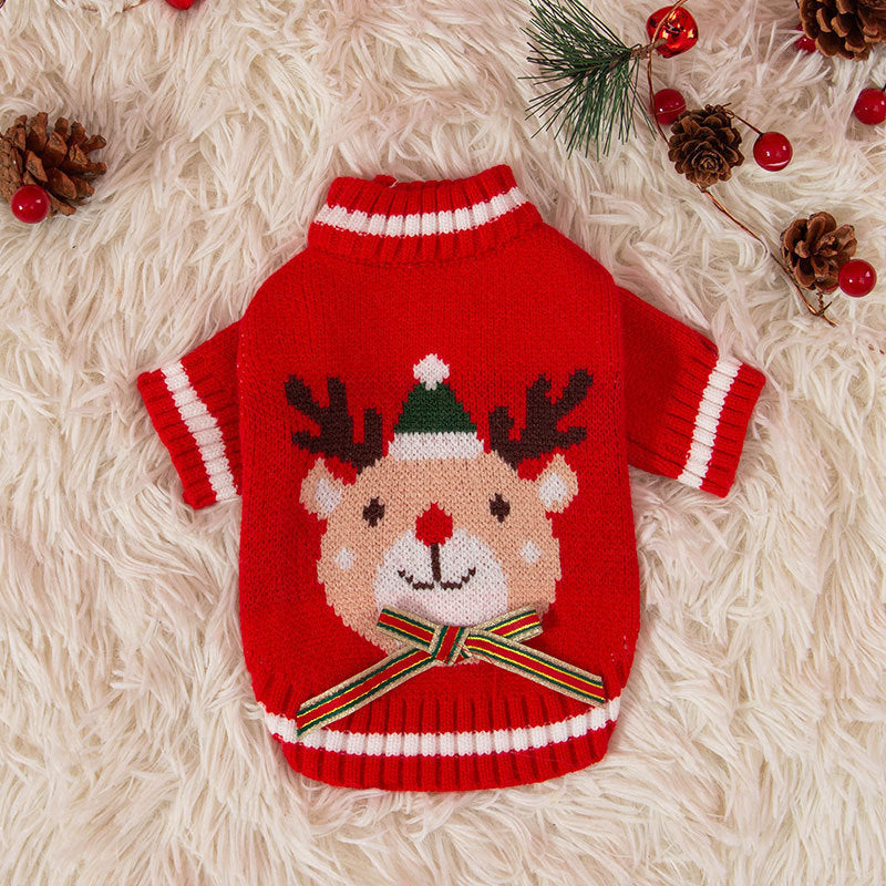 Puppy Dog Autumn And Winter Christmas Elk Pet Sweater