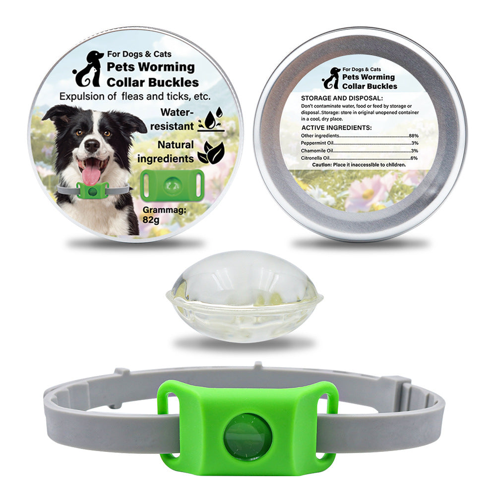 Pet Insect Repellent Button Collar Capsule Suit