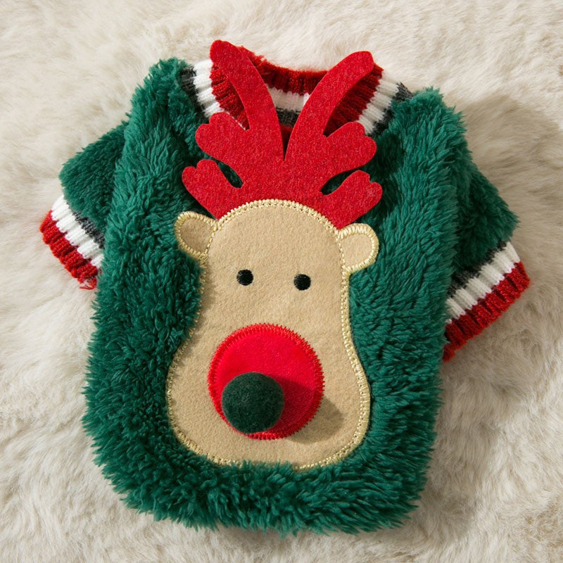 Puppy Dog Autumn And Winter Christmas Elk Pet Sweater