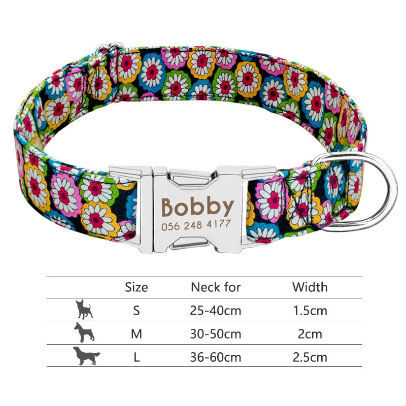 Nylon Pet Collar Personalized Customization