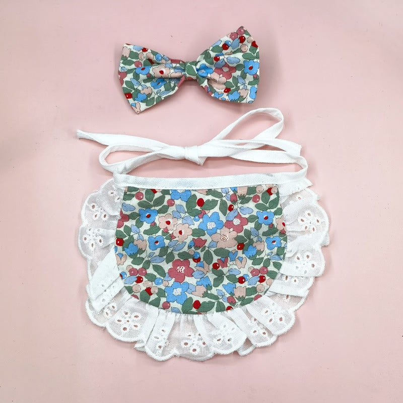 Cat Lace Suit Saliva Towel Princess Style Scarf Bib Decoration